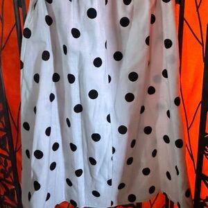 Source Unknown White Skirt with Black Polka Dots
